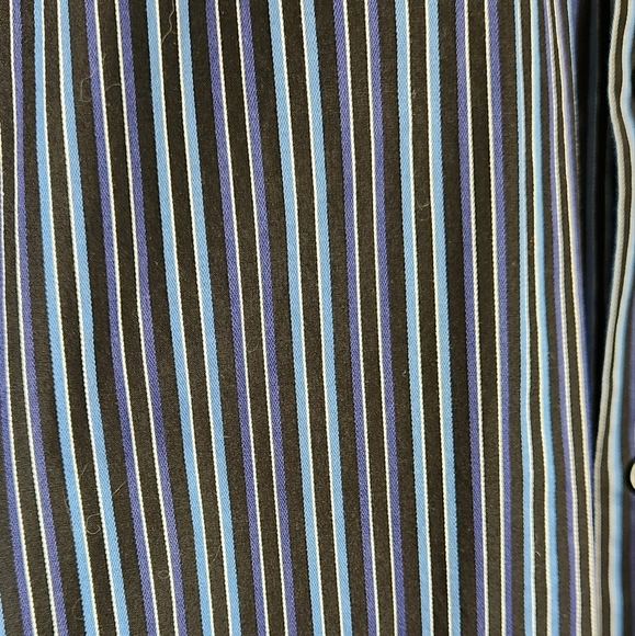 Men's Calvin Klein Striped Button Shirt Size Med - Picture 2 of 12
